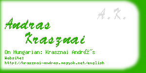 andras krasznai business card